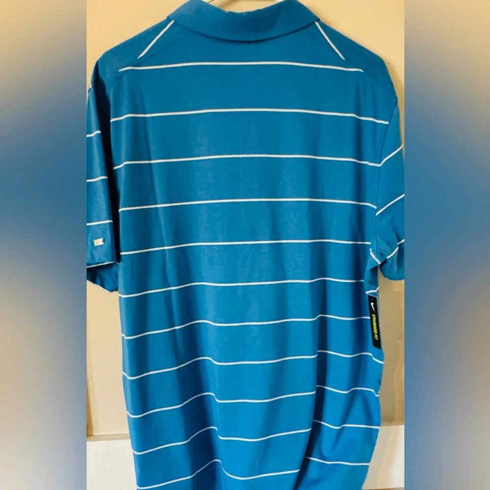 NWT Nike DriFit Blue &‎ White Standard Fit Men’s XL Short Sleeve Polo Shirt